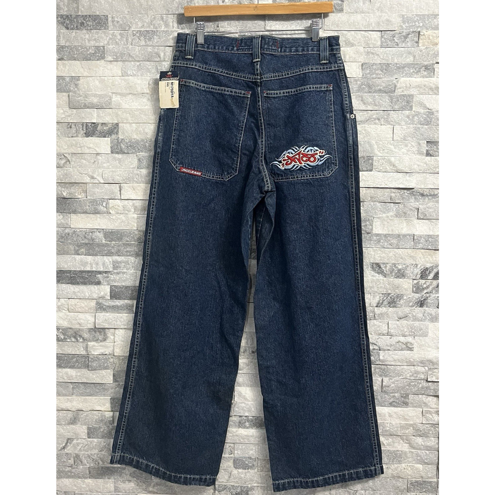 Vintage Jnco Jeans Men's Size 32x32 Deadstock Red Blue Embroided Logo USA Jeans